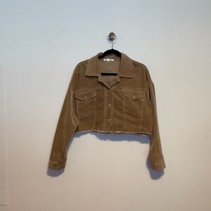 12th Tribe Cropped Corduroy Jacket - Brown